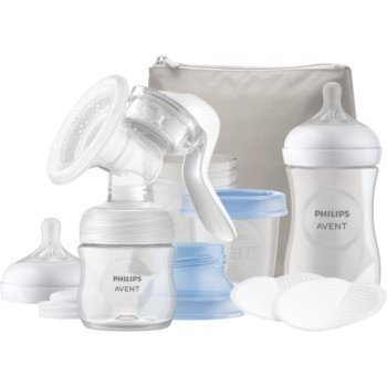 Philips Avent Breast Pumps a kojenecká láhev 125 ml a kojenecká láhev 260 ml a jednorázové vložky do podprsenky 6 ks a pouzdro a VIA pohárek s víčkem 3 ks