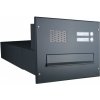 Poštovní schránka 1x poštovní schránka B-042 k zazdění do sloupku + čelní deska s 2x zvonkem a HM ABB - lakovaná - RAL 7016 MAT. - ANTRACIT