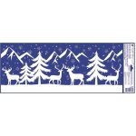Anděl Přerov Okenní fólie zimní zvířata les a hory s glitry 60 x 22,5 cm – Hledejceny.cz