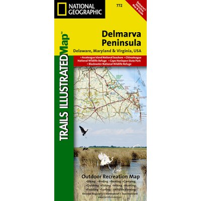 Delmarva Peninsula národní park turistická mapa GPS komp. NGS – Sleviste.cz