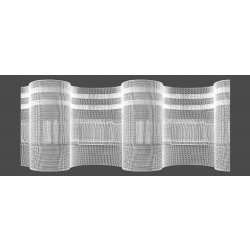 MAGAM Záclonová řasící páska, stuha 10.100.200.3, pravidelné vlnky se zadním řasením, řasení 1:2, transparentní, šířka 10cm (v metráži)