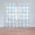 Záclony Bílomodré kosočtverce: 2 ks - 150x250 cm - Sablio – Hledejceny.cz