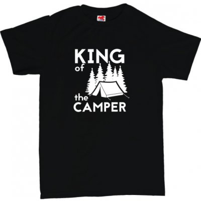 King of the camper stan pánské tričko s potiskem 401 černá black bílá – Sleviste.cz
