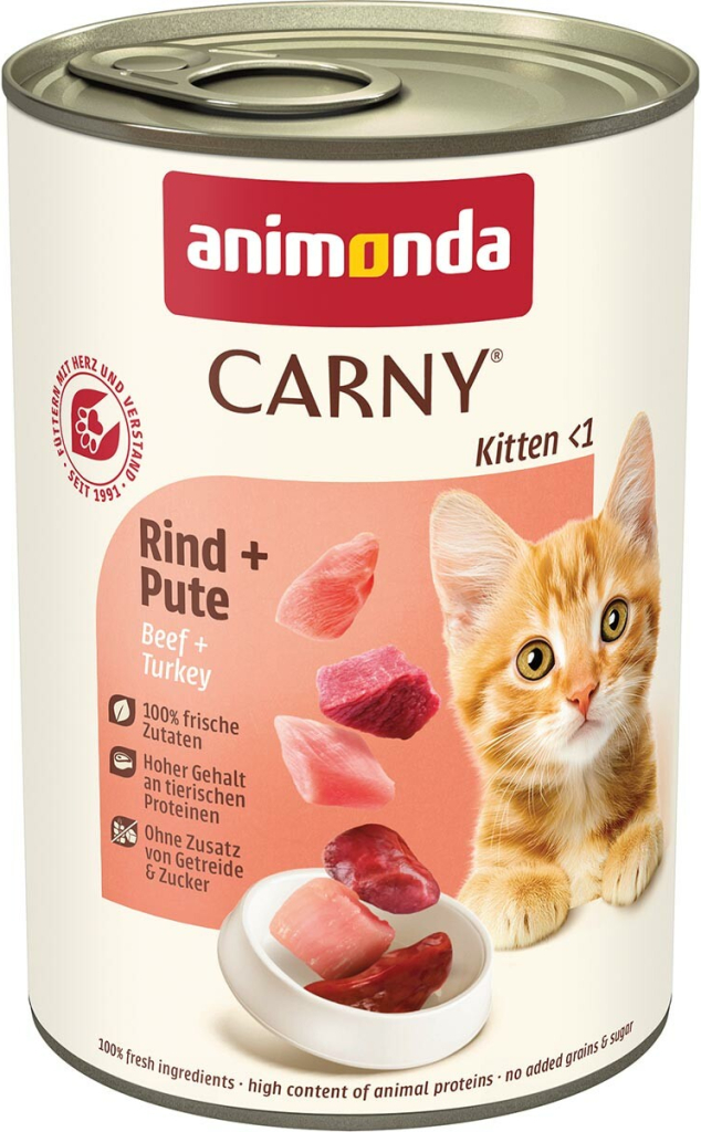 Carny Kitten hovězí a krůtí 24 x 400 g