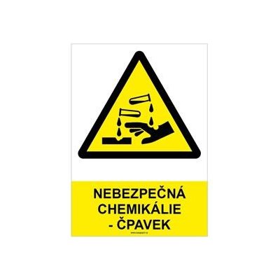 NEBEZPEČNÁ CHEMIKÁLIE - ČPAVEK - bezpečnostní tabulka, plast A4, 2 mm – Zboží Mobilmania