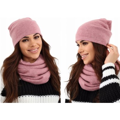 Fashionweek dámská čepice a šála cashmere touch Z-K6 Růžová – Zboží Mobilmania