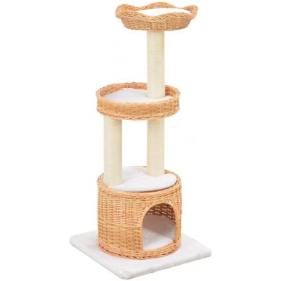 VidaXL Kočičí strom s domečkem a 2 košíky 40 x 40 x 94 cm – Sleviste.cz