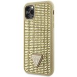 Pouzdro Guess, Rhinestones Triangle Metal Logo iPhone 11 Pro zlaté – Zboží Mobilmania