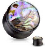 Šperky4U dřevěný plug do ucha s perletí PL01238-06 – Zboží Dáma