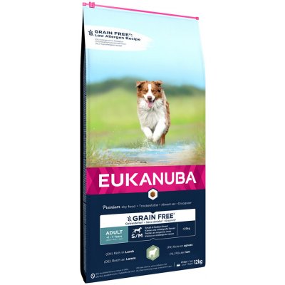 Eukanuba Grain Free S/M Adult Jehněčí 12 kg