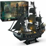 CubicFun 3D puzzle Plachetnice Queen Anne's Revenge Svítící 293 ks – Zboží Mobilmania