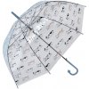 Deštník Deštník pro dospělé s bílými kočičkami a modrým pruhem