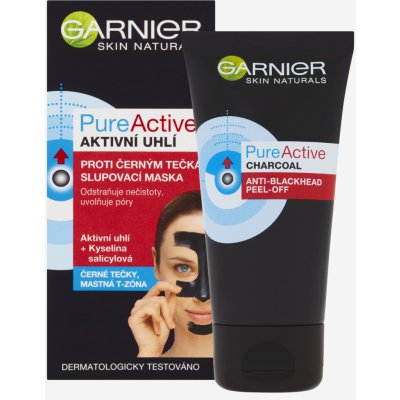 Garnier Pure Active slupovací maska proti černým tečkám s aktivním uhlím 50  ml od 119 Kč - Heureka.cz