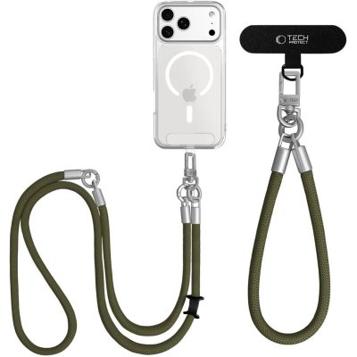 Tech-Protect C10S Rope Crossbody šňůrka na telefon s poutkem na zápěstí - BLACK/TITANIUM – Hledejceny.cz