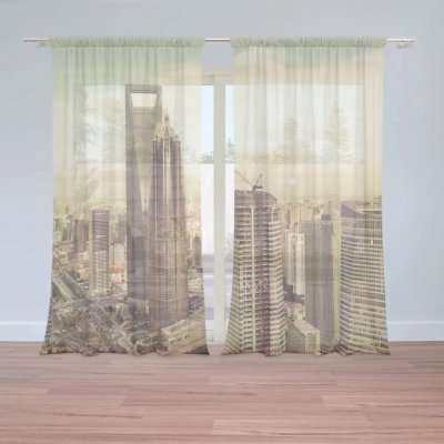 Záclony Mrakodrapy 4: 2 ks - 150x250 cm - Sablio – Hledejceny.cz