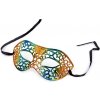 Karnevalový kostým maska škraboška metalická 4 tyrkysová zlatá