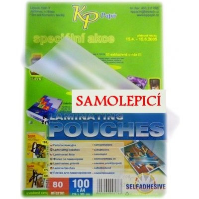Laminovací fólie Standard A4 80 mic. samolepicí 1 ks – Zboží Dáma