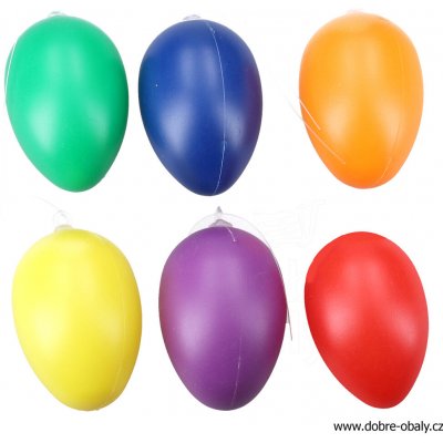 Vajíčko dekorační plastové barevné na zavěšení 6 cm, 6ks – Zboží Mobilmania
