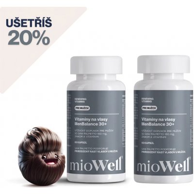 mioWell MenBalance 30+ Komplexní řešení proti vypadávání vlasů pro muže 2 x 60 kapslí – Hledejceny.cz