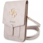Pouzdro / kabelka GUESS 4G - 2x kapsa + popruh přes rameno - umělá kůže - růžové – Zboží Mobilmania