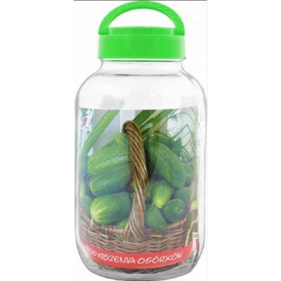 Igotrend Skleněná láhev na okurky se šroubovacím plastovým víkem, 3 l – Hledejceny.cz
