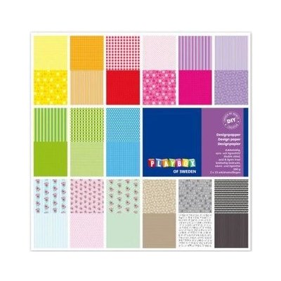Playbox Barevné papíry oboustranné s motivem, 30 listů, 305 x 305 mm – Zboží Dáma
