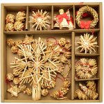 DOMMIO Slaměné ozdoby se špičkou a řetězem 27 ozdob – Zboží Mobilmania