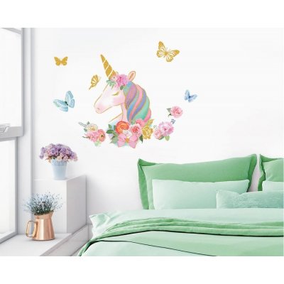 IMPOL TRADE SLKRKA-6201 6 Samolepky na zeď Unicorn rozměr 24,5 x 47,5 cm – Zboží Dáma