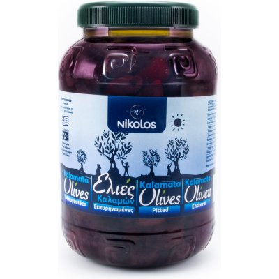 Nikolopoulos Estate Nikolos černé olivy bez pecky Pitted Kalamata 1 kg – Zboží Dáma