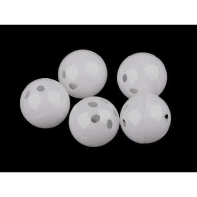 Chrastítko kulička Ø2,4 a 2,6 cm - (Ø26 mm) bílá (5 ks) – Zboží Dáma