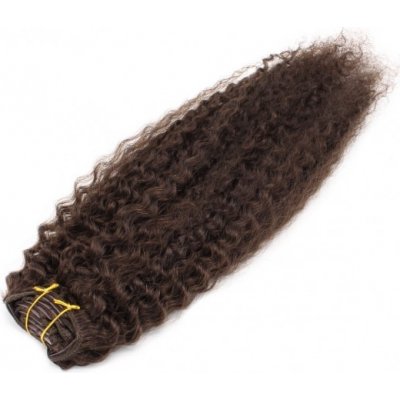 Clip in vlasy 51cm kudrnaté - tmavě hnědé – Zboží Dáma