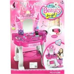 Stolek dětský kosmetický růžový zámek se zrcadlem na baterie Světlo Zvuk – Zboží Dáma