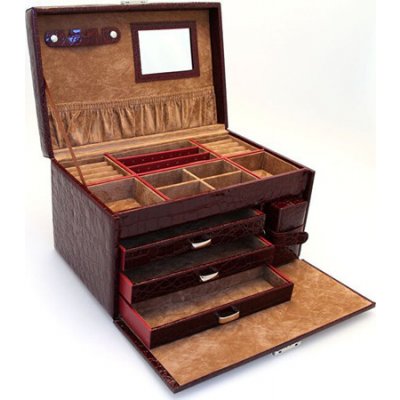 JKBox šperkovnice SP 581 A10 bordó – Zboží Dáma