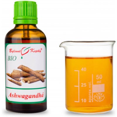 Ashwagandhá ašvaganda vitánie BIO bylinné kapky tinktura 50 ml