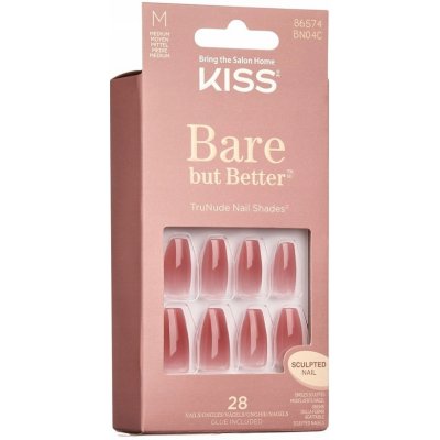 Kiss gelové nehty Bare But Better Nails Nude Nude 28 ks – Zboží Dáma