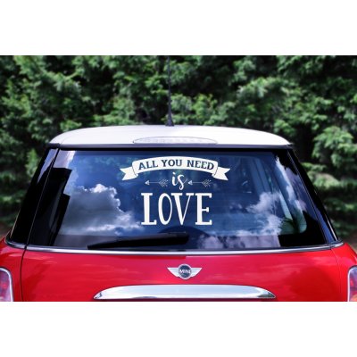 Nálepka na svatební auto All you need is love 33x45cm – Zboží Mobilmania