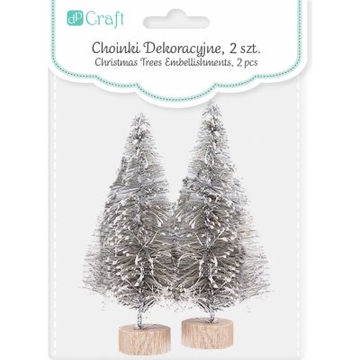DP Craft Vánoční stříbrné dekorační stromečky 8 cm 2 ks – Hledejceny.cz