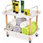 Trolley pojízdný vozík 2patrový multifunkční regál na kolečkách bílý – Zboží Dáma