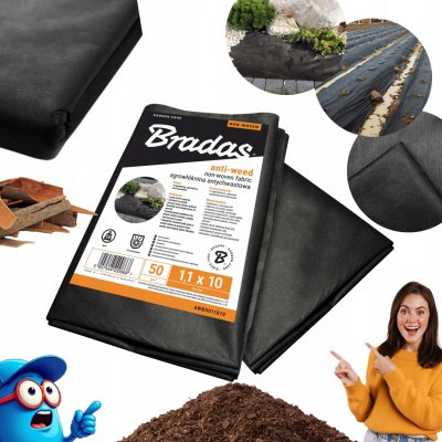 Bradas netkaná mulčovací textilie 50 g/m² černá 3,2 x 10 m – Hledejceny.cz