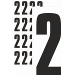 Čísla samolepící 2 černá samolepící vinylová fólie 75 mm písmo - aršík 4 ks – Zboží Dáma
