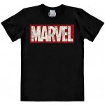 CurePink: pánské tričko Marvel: Comic Block Logo černá – Zbozi.Blesk.cz