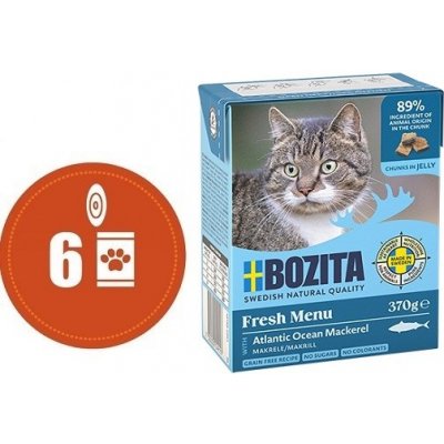 Bozita Cat Fresh Menu kousky v rosolu s MAKRELOU 6 x 370 g – Zbozi.Blesk.cz