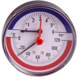 H-LINE termomanometr se zadním napojením 0 - 120°C 0 - 4 BAR D=80 mm – HobbyKompas.cz