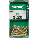 Spax Uni vrut zápust.hlava PZ/Z1, S-CUT plný závit, Yellox, 3 x 20 mm, 25 ks – Hledejceny.cz