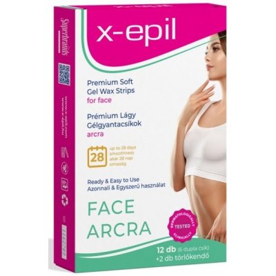 X-Epil Premium Soft Depilační pásky se studeným voskem pro depilaci obličeje 12 ks