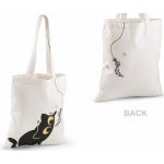 Textilní taška bavlněná kočka 34x39 cm - 2 černá jednostranný – Zboží Mobilmania