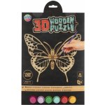 Grafix Dřevěné 3D puzzle 22 dílků + 6 ks akrylových barev motýl – Hledejceny.cz