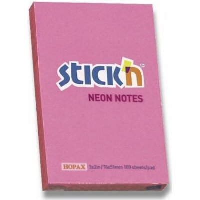 Samolepicí bloček Hopax Stick’n Notes Neon růžový – Hledejceny.cz