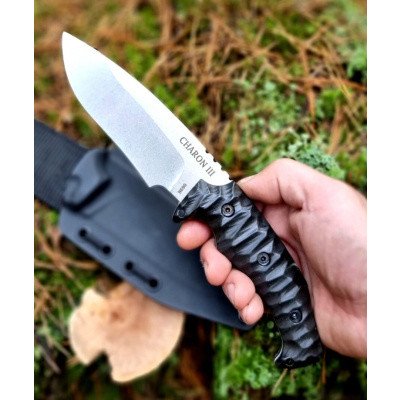 Nůž Cháron III, Dachs Knives, Stonewash, Černá – Sleviste.cz
