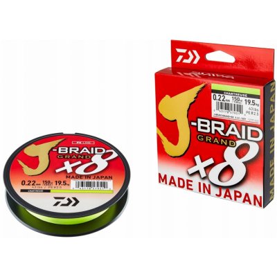 DAIWA Šňůra J-Braid GRAND X8 Chartreuse 135m 0,24mm 22kg – Hledejceny.cz